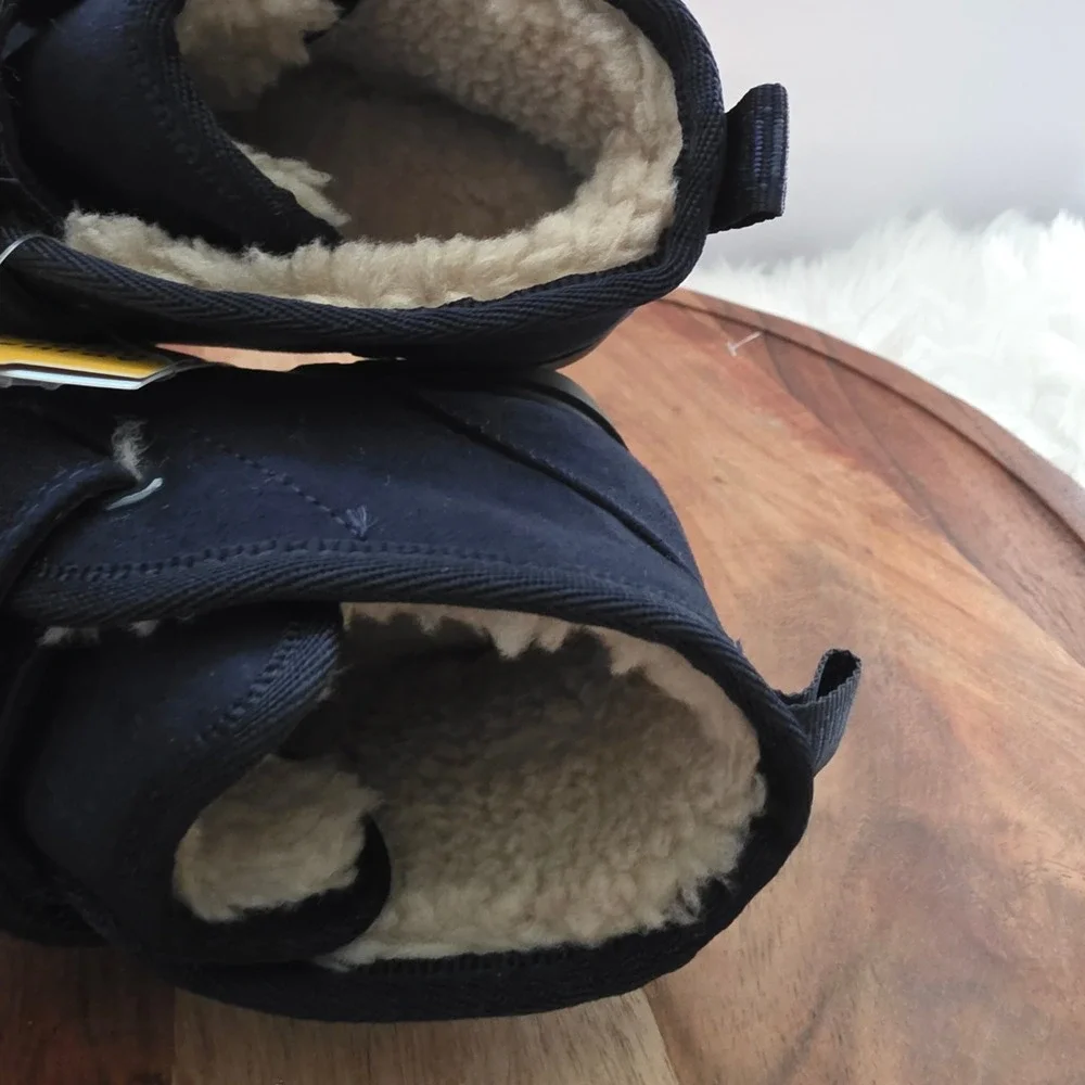 Cat & Jack Ankle Boots Toddler 10 Navy New Faux Fur Hook and Loop Magnus